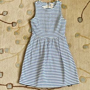 J Crew Striped Sleeveless Zip Back Jersey Dress with Pockets